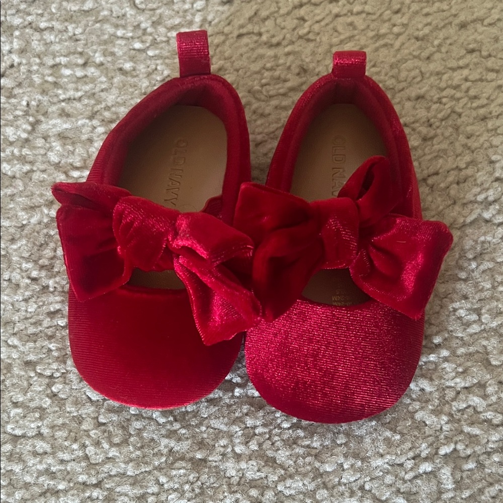 Red Velvet Bow baby Shoes - Old Navy